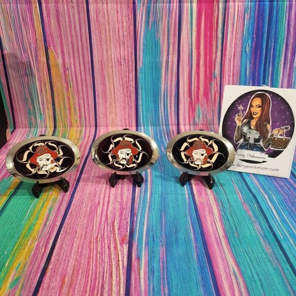 Pirate on Red Epoxy Belt Buckle - Picture 1 of 6